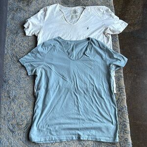 All Saints V Neck Tee Shirts (2) Size Large